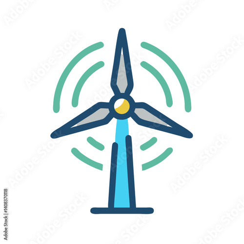 Wind Turbine Icon Representing Wind Energy Generation and Renewable Power Source