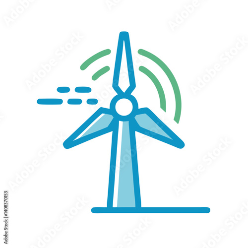 Wind Turbine Icon Representing Wind Energy Generation and Renewable Power Source