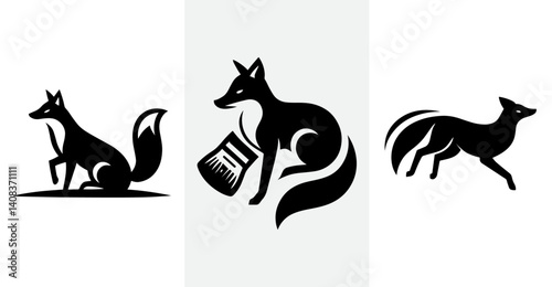 Fox Logos in Silhouette set