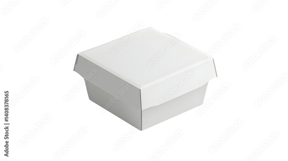 Fototapeta premium A minimalist white box on a black background ideal for packaging design product mockups and