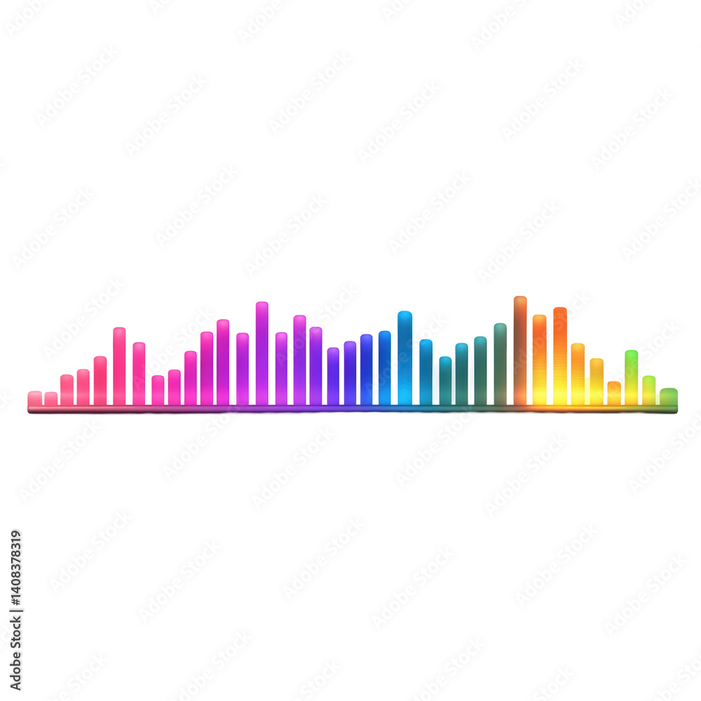 Fototapeta premium Prismatic Equalizer Bar on transparent background