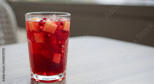 Wallpaper Mural Refreshing Summer Cocktail With Apples And Pomegranate Seeds In Glass Torontodigital.ca
