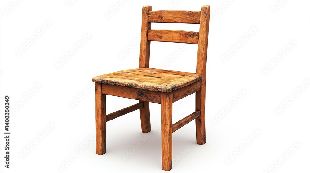 A rustic wooden chair with a weathered finish perfect for vintage or home decor themes A rustic wooden chair with a weathered finish perfect for vintage or home decor themes