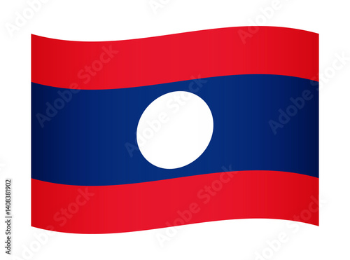 Free Download Laos wavy flag illustration. Waving flag of Laos transparation png - GFXLoad