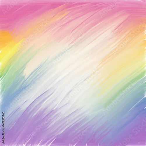 smeared paint rainbow overlay, transparent oil painting frame
