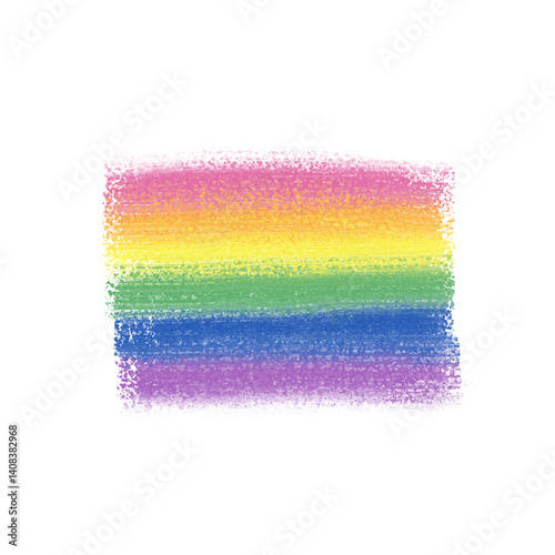 rectangle rainbow oil painted button, design element with speckled effect