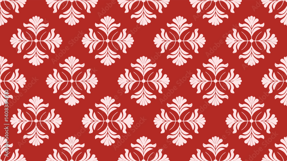 Fototapeta premium Elegant Damask Floral Repeat Pattern