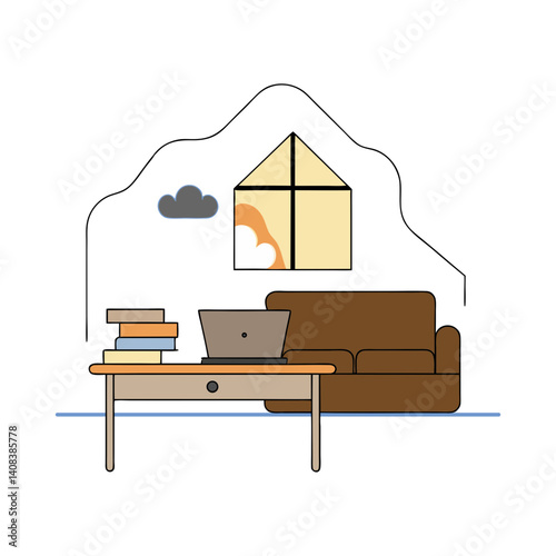 Remote work home stillness concept