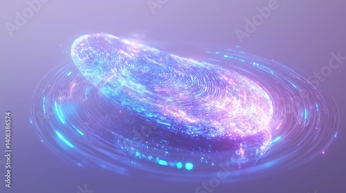 Abstract digital fingerprint design with vibrant neon colors