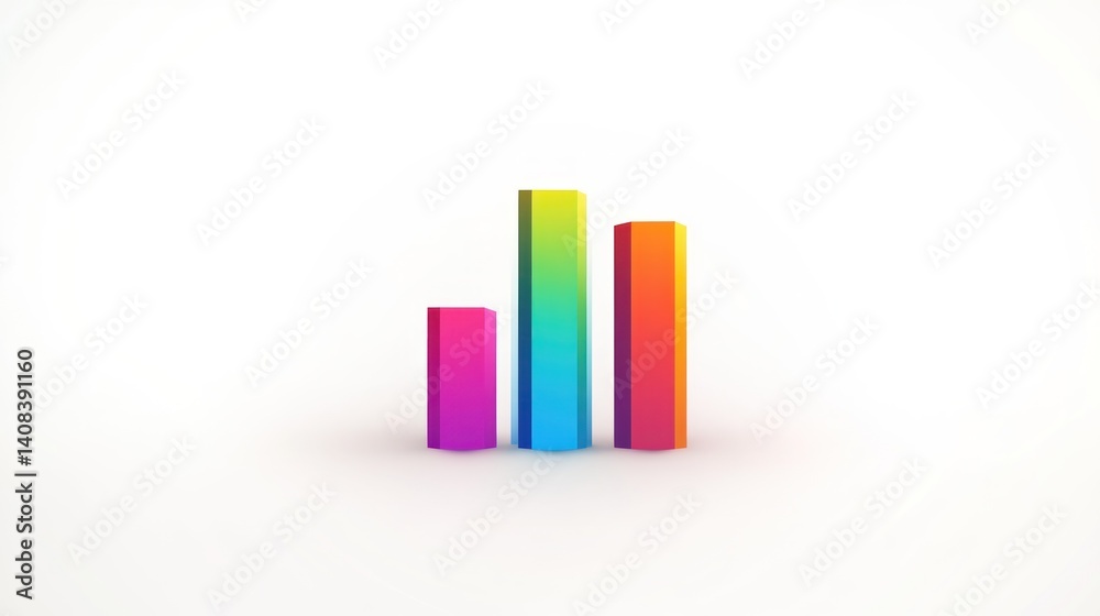 Colorful Gradient Bars Representing Data Growth and Comparison Colorful Gradient Bars Representing Data Growth and Comparison