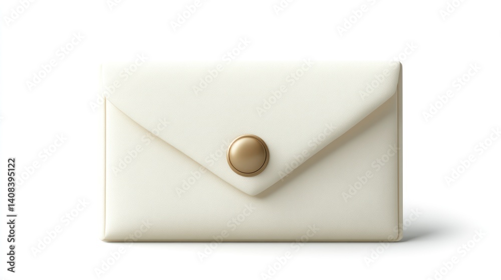 Elegant Cream Leather Envelope Clutch with Gold Button Closure Ideal for Fashion Minimalist Elegant Cream Leather Envelope Clutch with Gold Button Closure Ideal for Fashion Minimalist