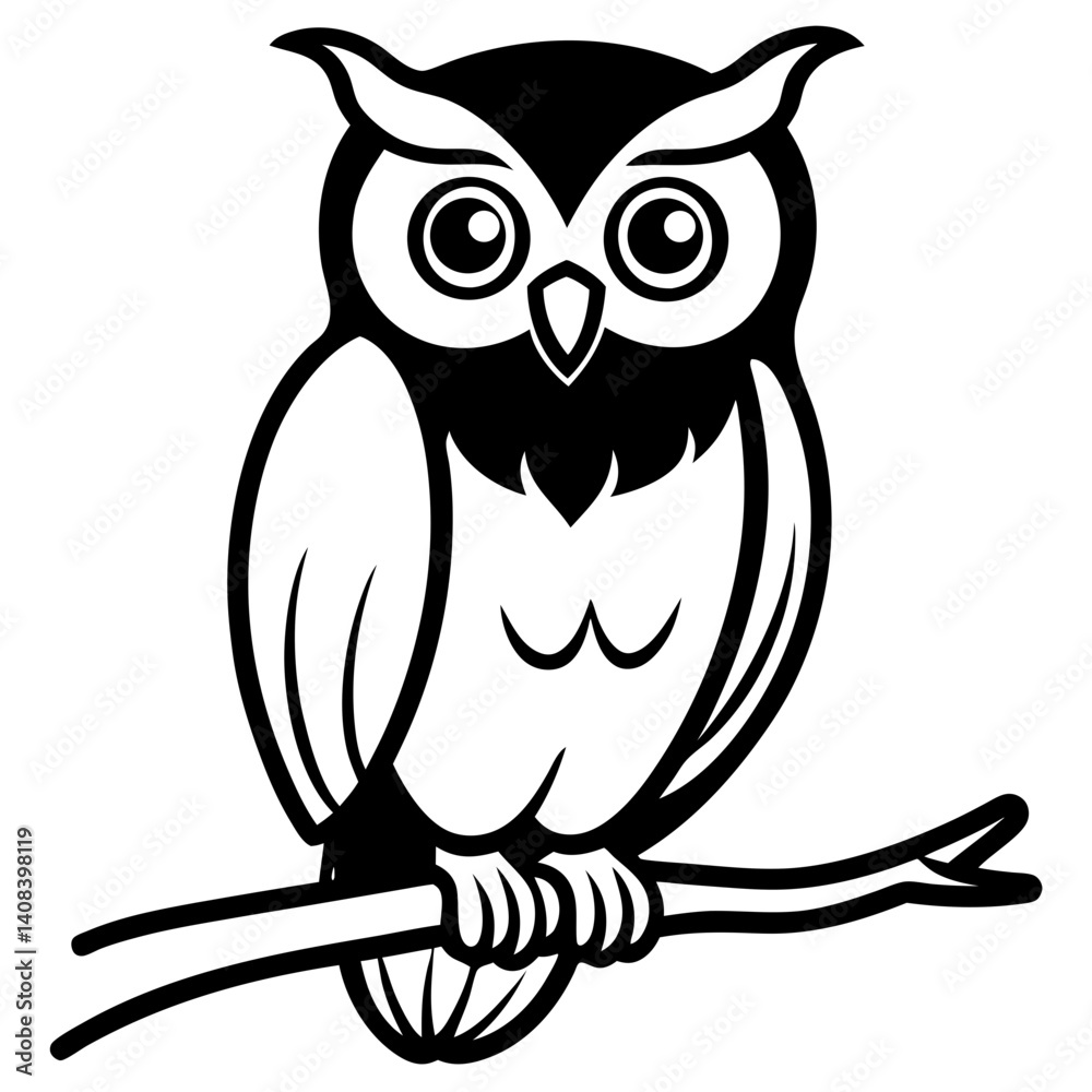 Obraz premium vector illustration of a owl