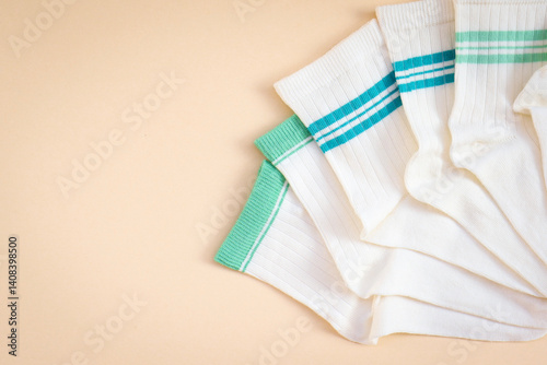 white socks on a plain background