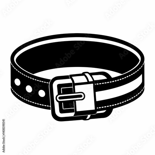black leather belt isolated