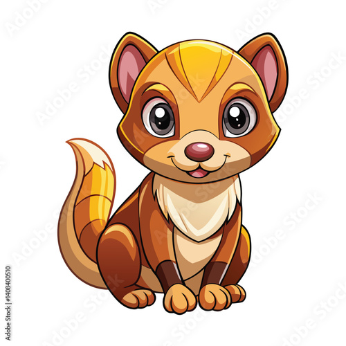 Cute cartoon weasel