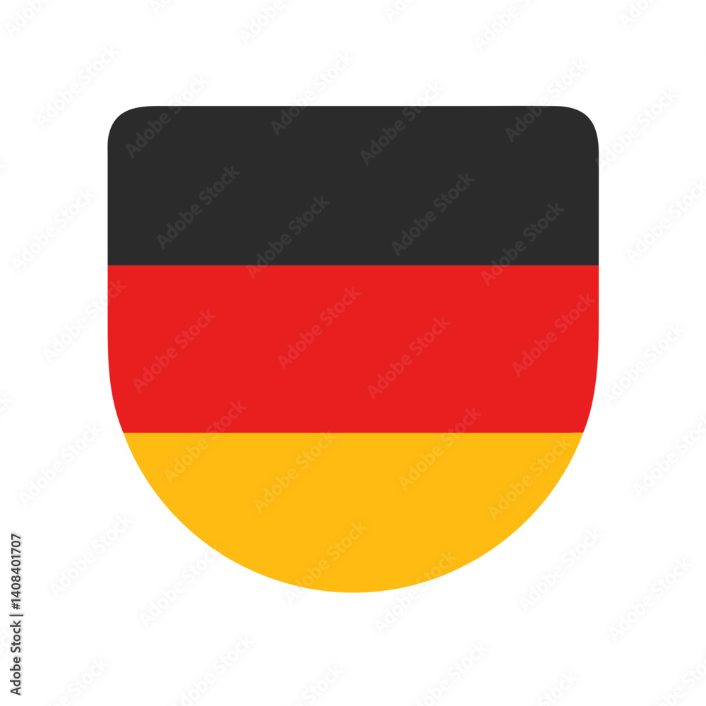 German Flag Icon in Flat Design with Bold Colors German Flag Icon in Flat Design with Bold Colors