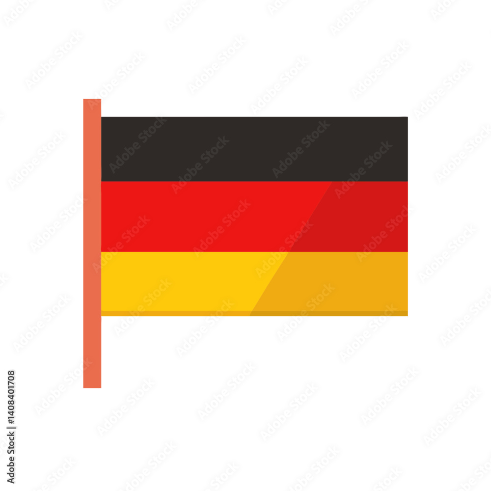 German Flag Icon in Vector Style with Bold Colors German Flag Icon in Vector Style with Bold Colors