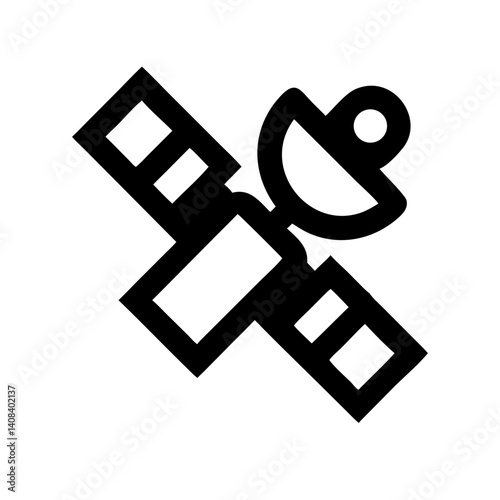 Satellite Icon in Vector Style for Tourism Representation  