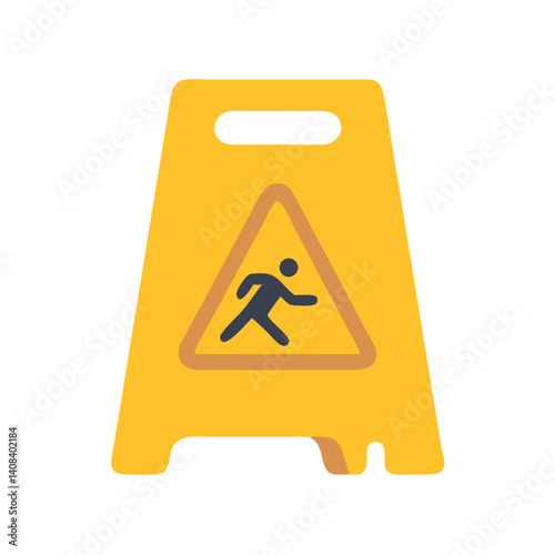 Caution Sign Indicates Slippery Floor Safety Hazard  