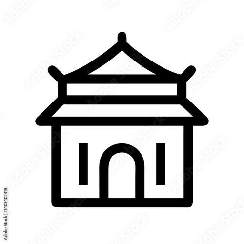 Traditional Architecture Icon in Minimalist Style  