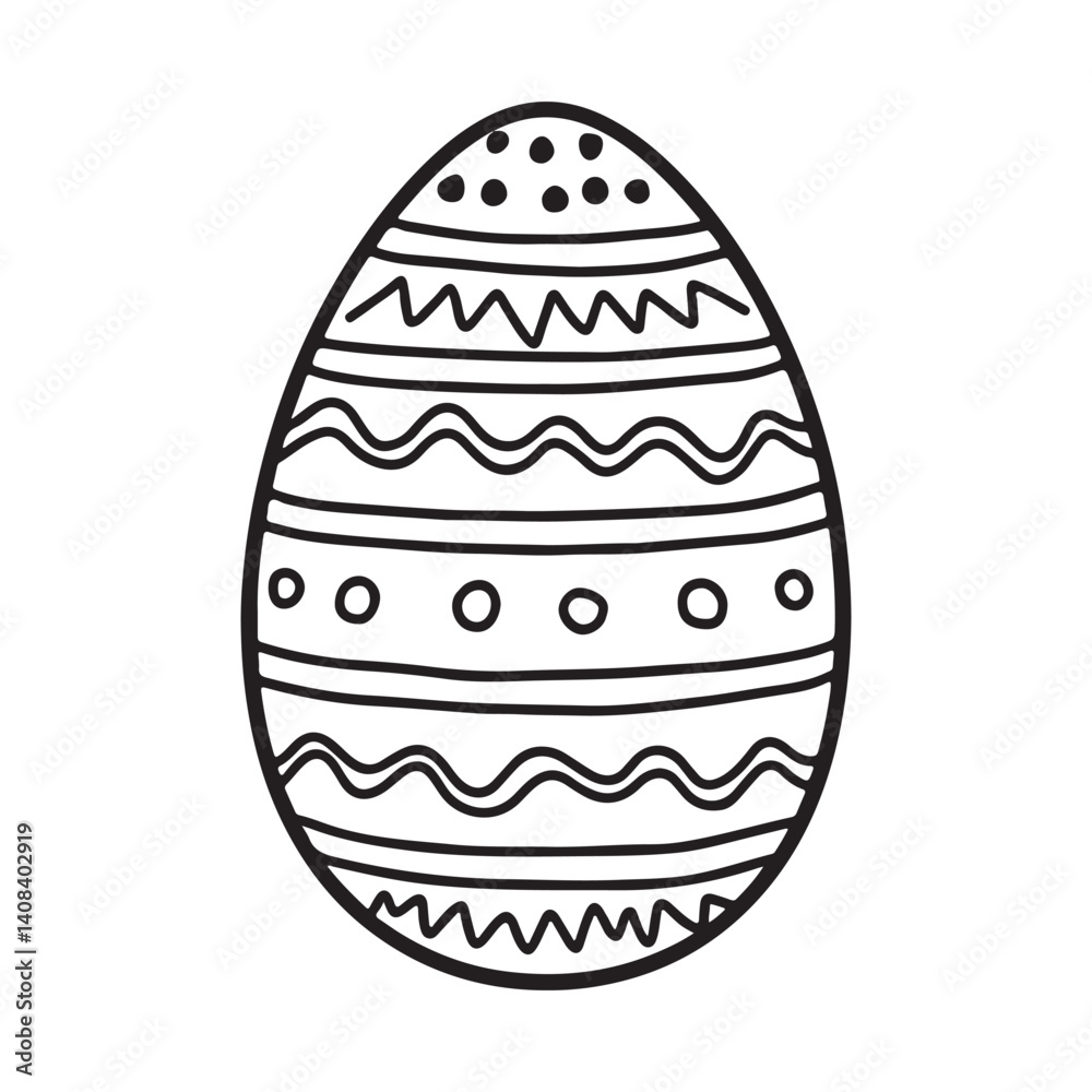 Easter Egg Outline with Decorative Patterns,
Black and White Easter Egg Design for Coloring,
Hand Drawn Easter Egg with Ornamental Lines.
Simple Easter Egg Vector Illustration
Easter Egg Outline with Decorative Patterns,
Black and White Easter Egg Design for Coloring,
Hand Drawn Easter Egg with Ornamental Lines.
Simple Easter Egg Vector Illustration