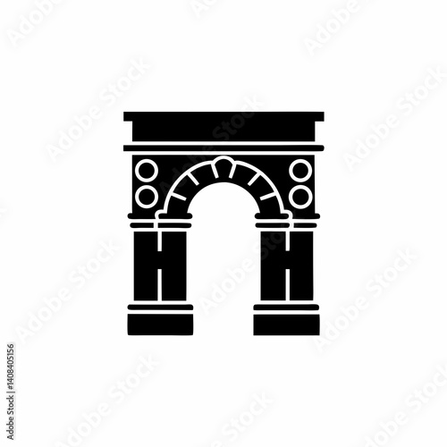 creative details Roman Arch Icon Vector Illustration
