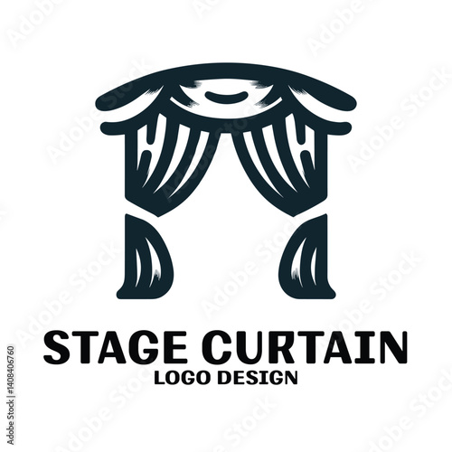 Stage Curtain Vector Logo Design