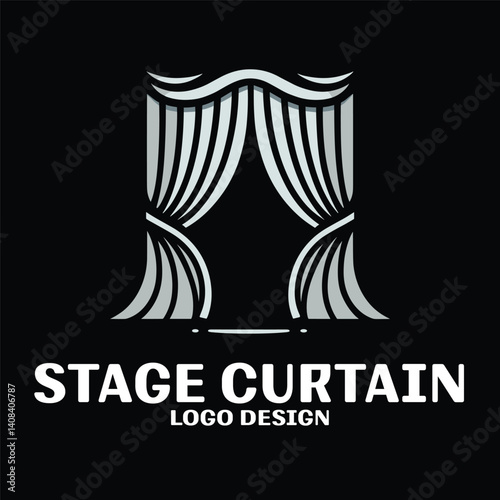 Stage Curtain Vector Logo Design