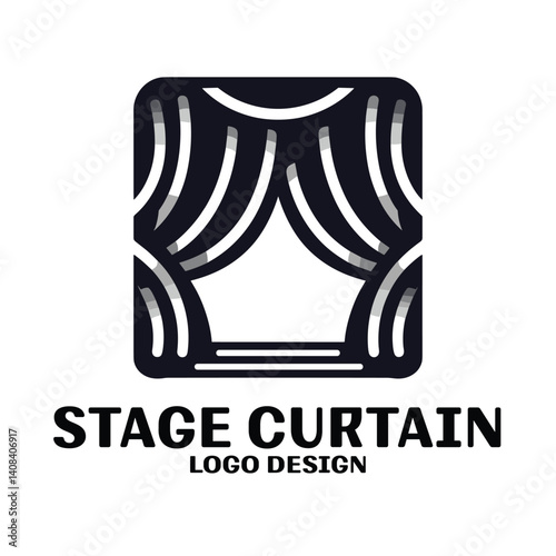 Stage Curtain Vector Logo Design