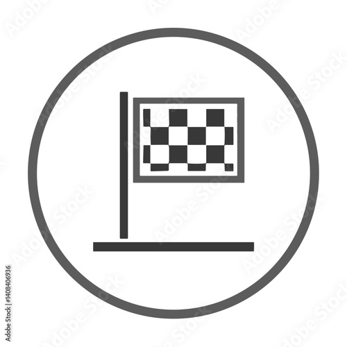 Checkered Race Flag Icon in Simple Design  