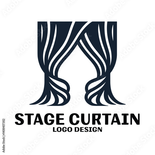 Stage Curtain Vector Logo Design