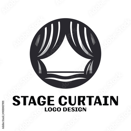 Stage Curtain Vector Logo Design