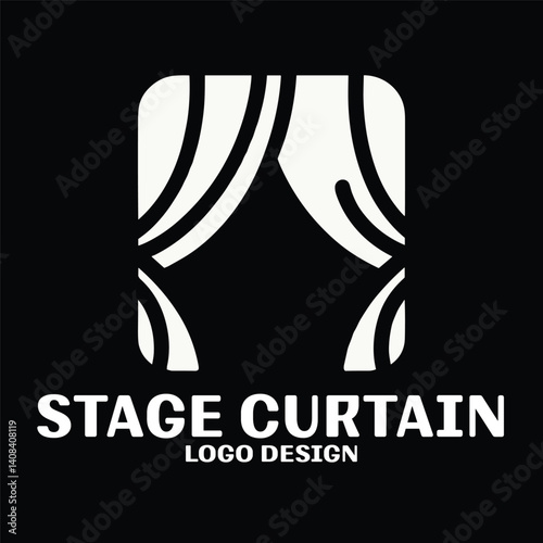 Stage Curtain Vector Logo Design
