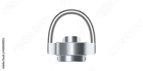 Realistic Silver Metal Clasp Vector Illustration.	