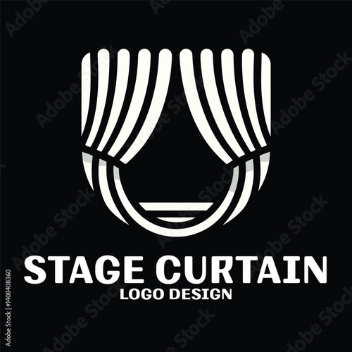 Stage Curtain Vector Logo Design