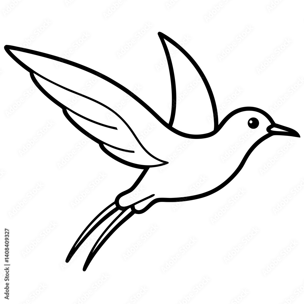 Fototapeta premium Elegant Birds Line Art Vector Illustration | Minimalist Bird Drawings | Hand-Drawn Bird Sketch | Flying Birds Silhouette | Nature-Inspired Bird Artwork for Logos, Prints, Crafts, and Wall Art | Digita