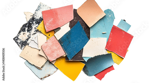 Collage Paper for Crafting and Artistic Projects - Isolated on White Background photo