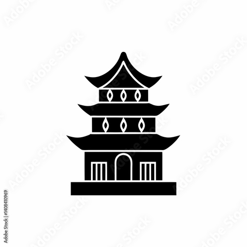 creative details Pagoda Icon Vector Illustration