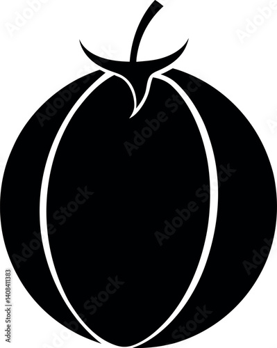 galia melon silhouette vector icon on transparent background