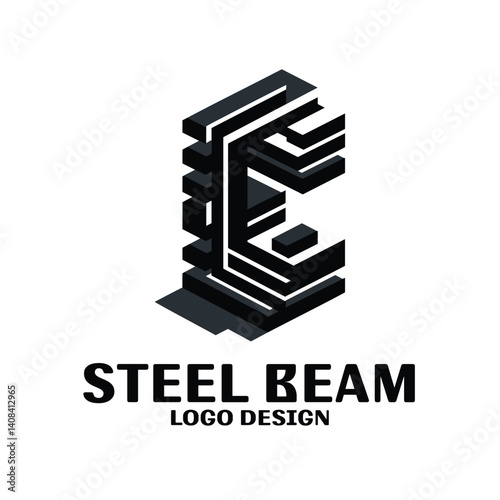 Steel Beam Vector Logo Design