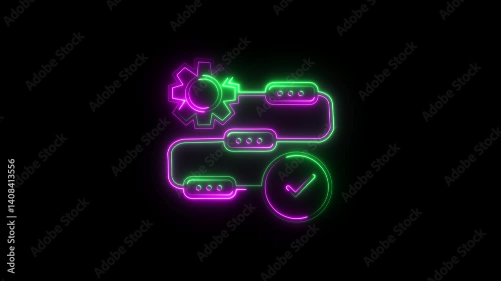 Process icon in flat style isolated on green. Process symbol in green for your web site design on white background Process icon in flat style isolated on green. Process symbol in green for your web site design on white background