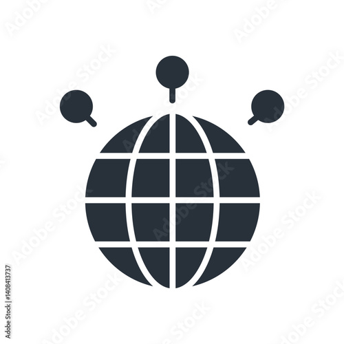 global icons isolated on White Background. Flat style design