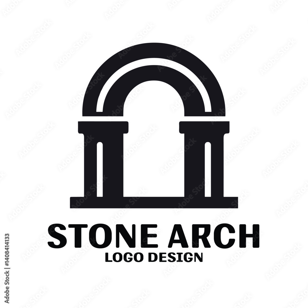Fototapeta premium Stone Arch Vector Logo Design