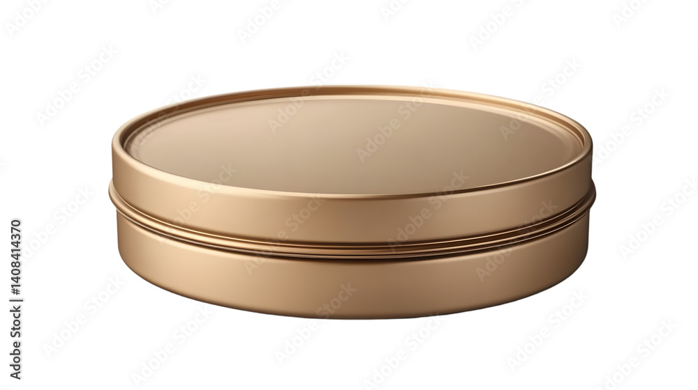 Golden Round Container with Smooth Lid for Cosmetics or Food Packaging