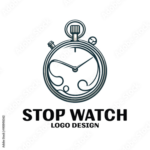 Stopwatch Vector Logo Design