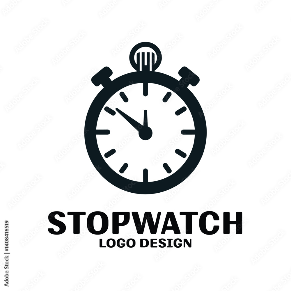 Stopwatch Vector Logo Design Stopwatch Vector Logo Design