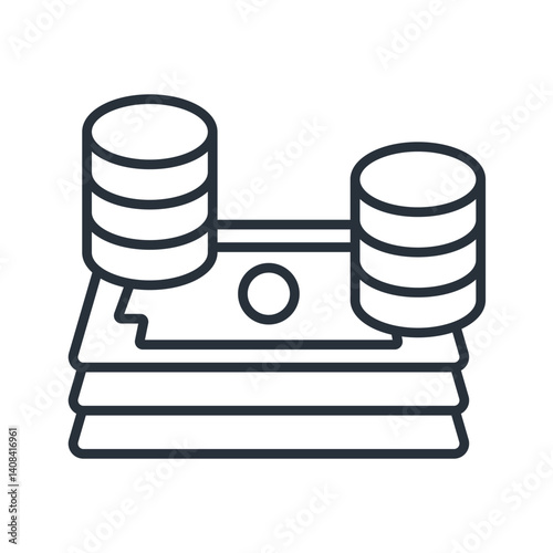money icons isolated on White Background. Flat style design