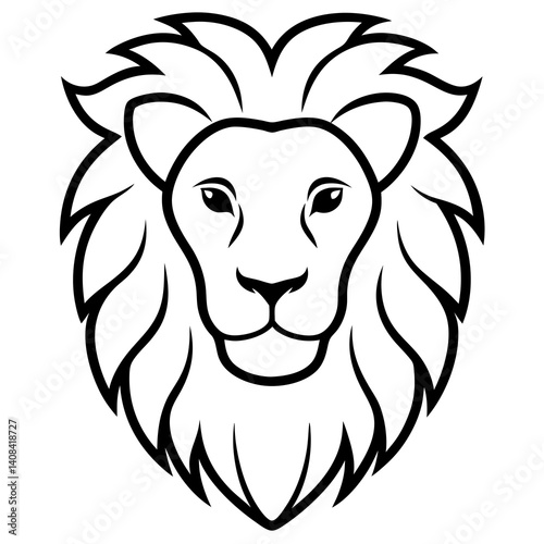 Majestic Lion Line Art Vector Illustration | Minimalist Wild Animal Drawing | Hand-Drawn Lion Sketch | Roaring Lion Outline | Elegant Safari Wildlife Art for Logos, Tattoos, Prints, and Digital Downlo