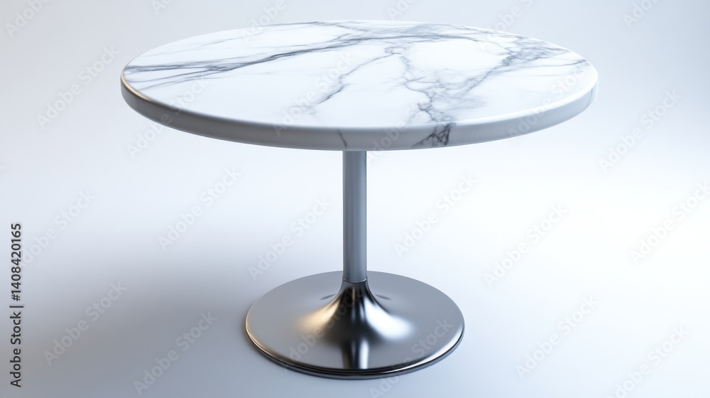 Modern MarbleEffect Round Table with Stainless Steel Base for Minimalist Interiors Modern MarbleEffect Round Table with Stainless Steel Base for Minimalist Interiors