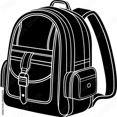 vector illustration of a bag Vector icon illustration silhouette Graphics design white background
